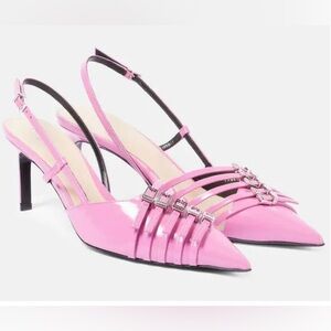 GUCCI Regent Pink Leather Multi-Strap Heels NWT Auth